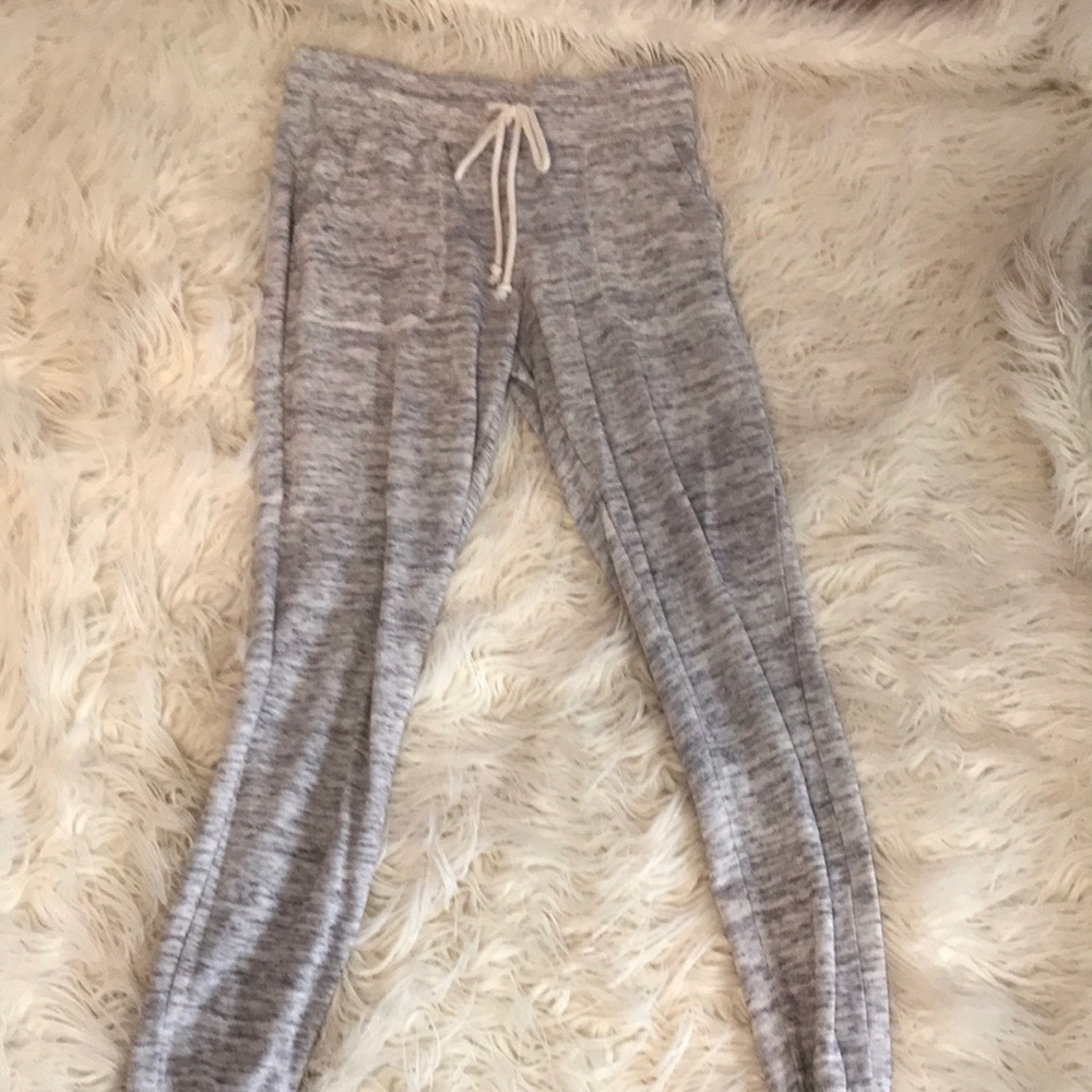 Purple and white tight joggers